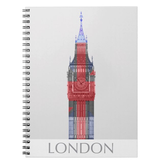 London Big Ben Union Jack Anteckningsbok (Framsidan)