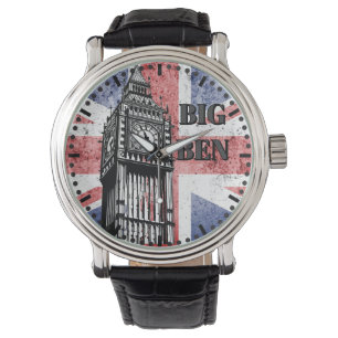 London Big Ben Union Jack Armbandsur