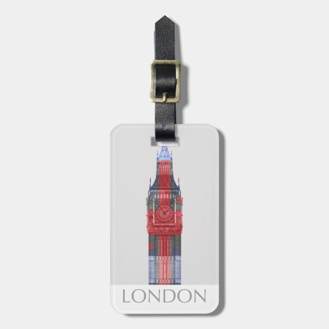 London Big Ben Union Jack Bagagebricka (Vertikal Framsida)