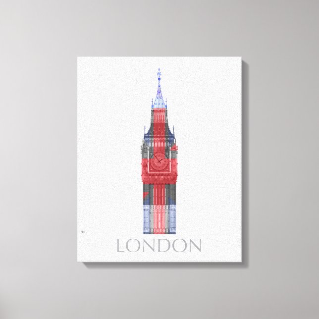 London Big Ben Union Jack Canvastryck (Framsida)