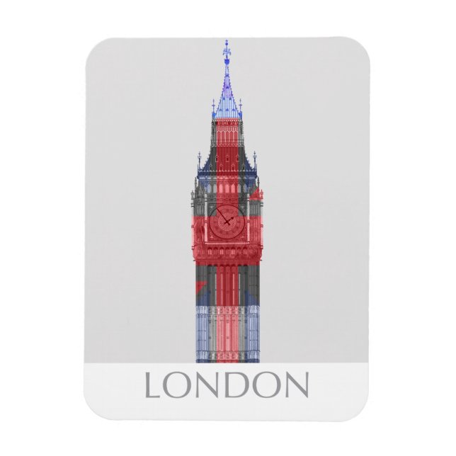 London Big Ben Union Jack Magnet (Vertikal)
