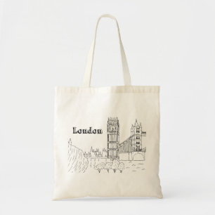 London Big Ben Vacation Teckning Vacation Art Trav Tygkasse