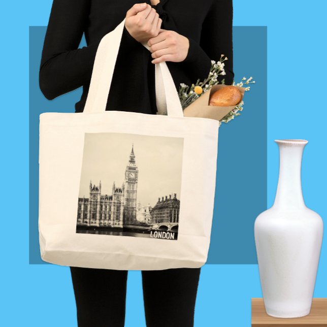 London, Big Ben, Westminster Shopping Jumbo Tygkasse (Skapare uppladdad)