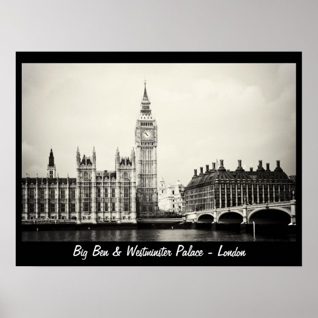 London - Big Ben, Westminsterpalatset nr 1 (Affisc Poster (Framsidan)