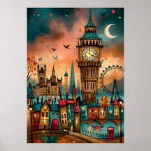 London Big Ben Whimsisk stadsbild
