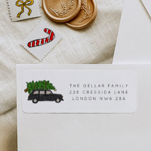 London Black Cab Julgran Taxi Adress Returadress Etikett