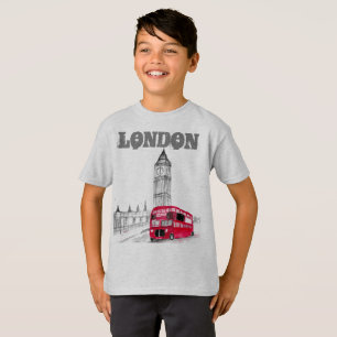London Black Modern Boys England Storbritannien T Shirt