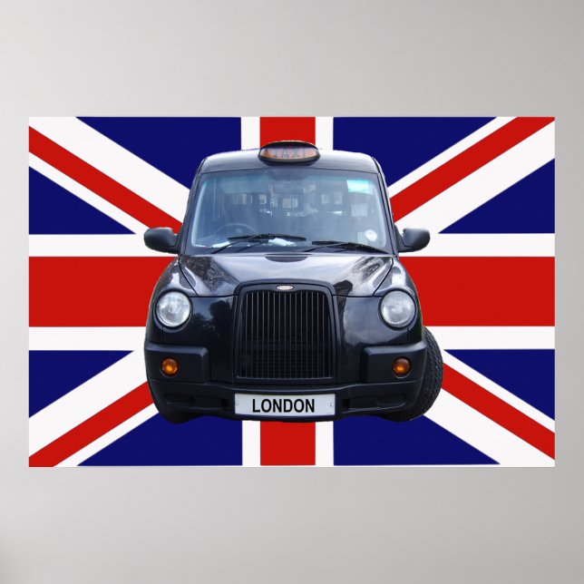 London Black Taxi Cab Poster (Framsidan)