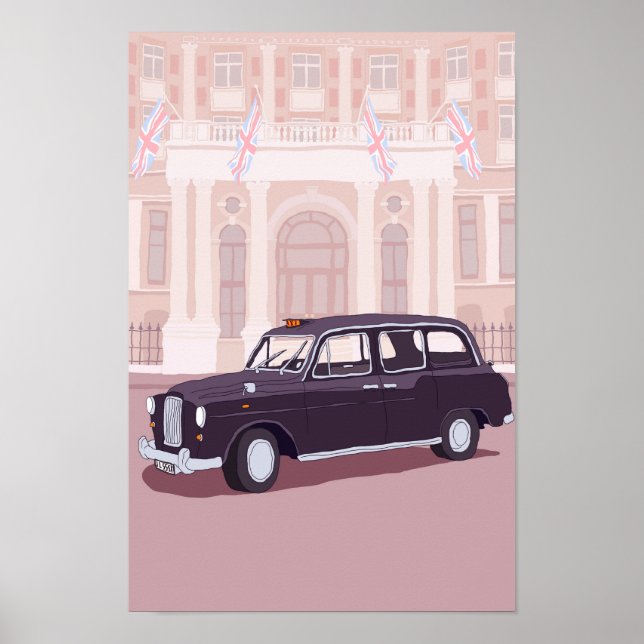 London Black taxi cab Poster (Framsidan)