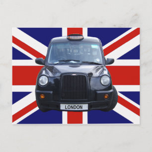 London Black Taxi Cab Vykort