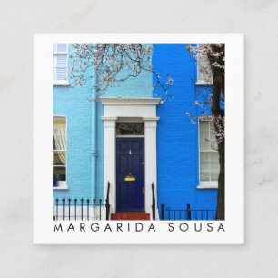 London Blue Houses England Photo Travel Tourism Fyrkantigt Visitkort