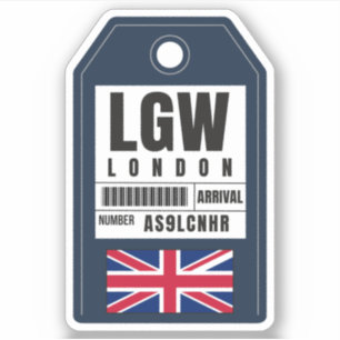 London Boarding Pass - England LGW Klistermärken
