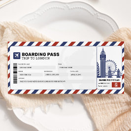 London Boarding Pass Resa Tripp Plan Present Bilje Inbjudningar