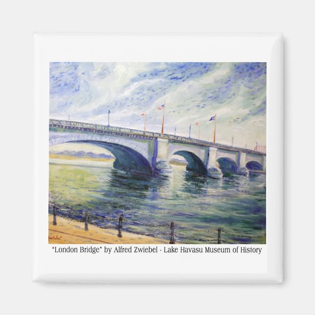 London Bridge av Alfred Zwiebel Magnet (Framsidan)