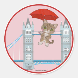 London Bridge Cat Runt Klistermärke