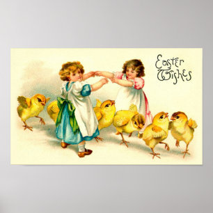 London Bridge Glad påsk Cute Vintage Poster