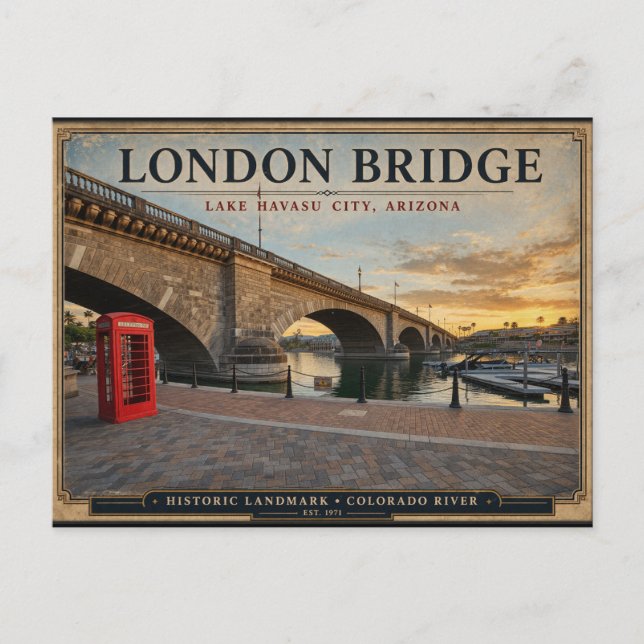 London Bridge Lake Havasu Arizona Vykort (Framsida)