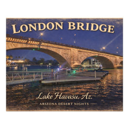 London Bridge Lake Havasu nattvy Fototryck