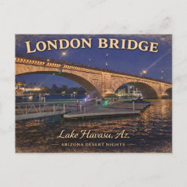 London Bridge Lake Havasu nattvy Vykort