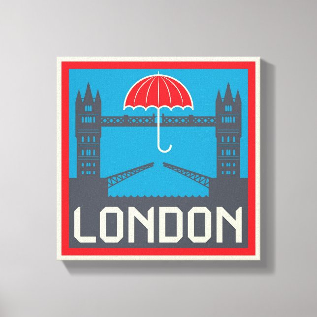 London Bridge med Parbrella Canvastryck (Framsida)