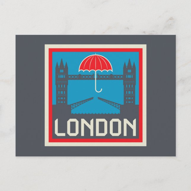 London Bridge med Parbrella Vykort (Framsida)
