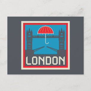 London Bridge med Parbrella Vykort