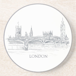 London Bridge och Big Ben Iconic Skyline Sketch Underlägg