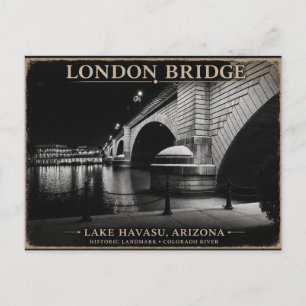London Bridge Svart & Vitt Natt Vykort