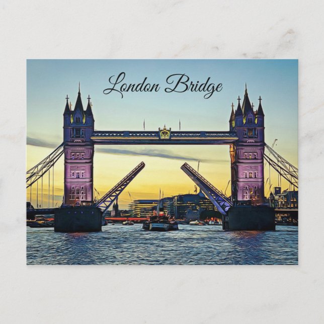 London Bridge vid Sunset Postcard Keepsaké Vykort (Framsida)