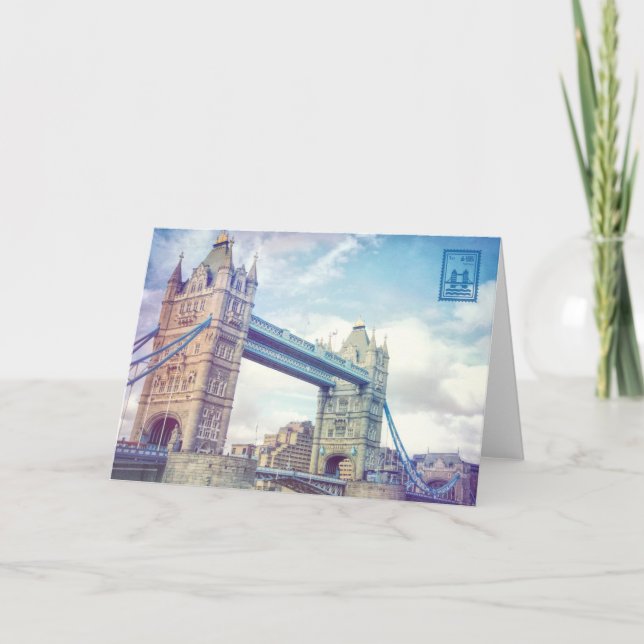 LONDON BRIDGES-gratulationskort Tack Kort (Framsida)