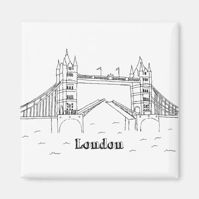 London Bridges Vacation Teckning Vacation Art Trav Magnet (Framsidan)