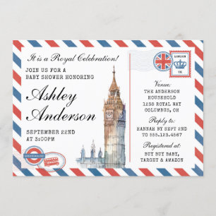 London British Baby Shower-inbjudan Inbjudningar