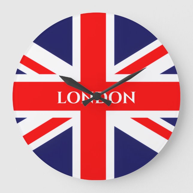 London British Flagga Stor Klocka (Framsida)