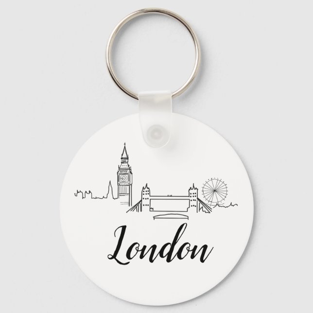 London British Illustration Nyckelring (Framsida)