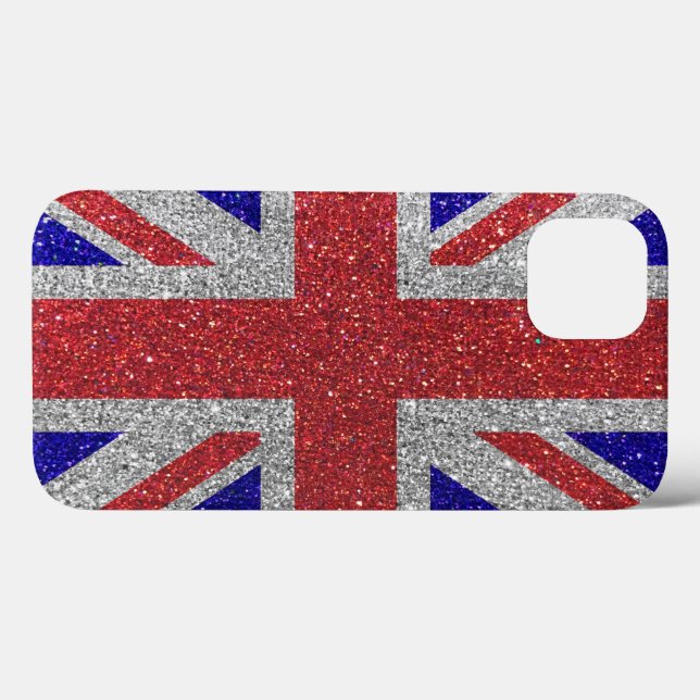 London British Union Jack Flagga Glitter Snyggt (Baksida (horisontell))