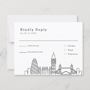 London Bröllop OSA kort + Livsmedelsval
