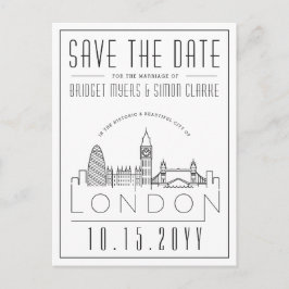 London Bröllop | Stiliserade landmärken Spara datu Vykort