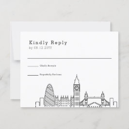 London Bröllop | Stilized Skyline OSA Responcard Kort