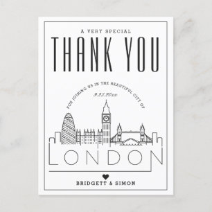 London Bröllop Tack för att du kom! Vykort