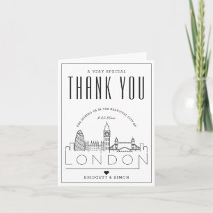London Bröllop   Tack + Fotokort Kort
