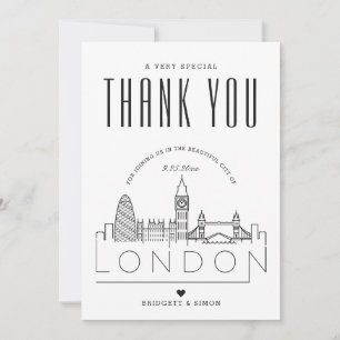 London Bröllop Tack + Fotokort Kort