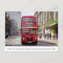 London Buss av Selfridges på Oxford St, 1998 Vykort