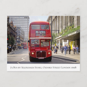 London Buss av Selfridges på Oxford St, 1998 Vykort