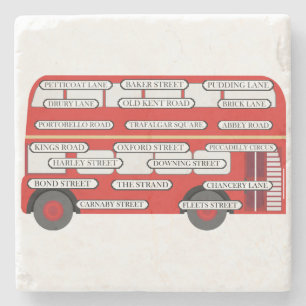 London Buss & Berömd Street Namn Stenunderlägg