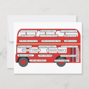 London Buss & Berömd Street Namn Vykort