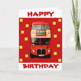 London Buss Birthday Card 01 Kort