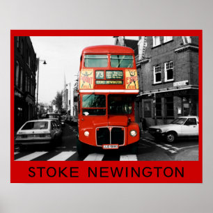 London Buss i Stoke Newington Poster