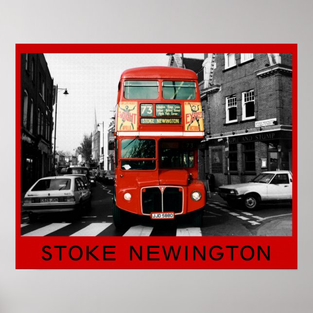 London Buss i Stoke Newington Poster (Framsidan)