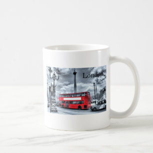 LONDON BUSS i svarten & vit (St.K) Kaffemugg