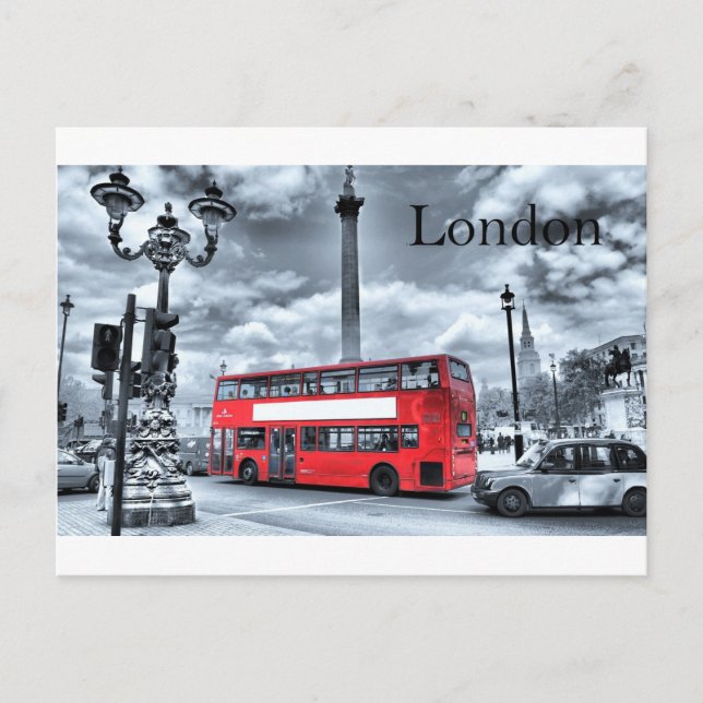 LONDON BUSS in Black & White (St.K) Vykort (Framsida)